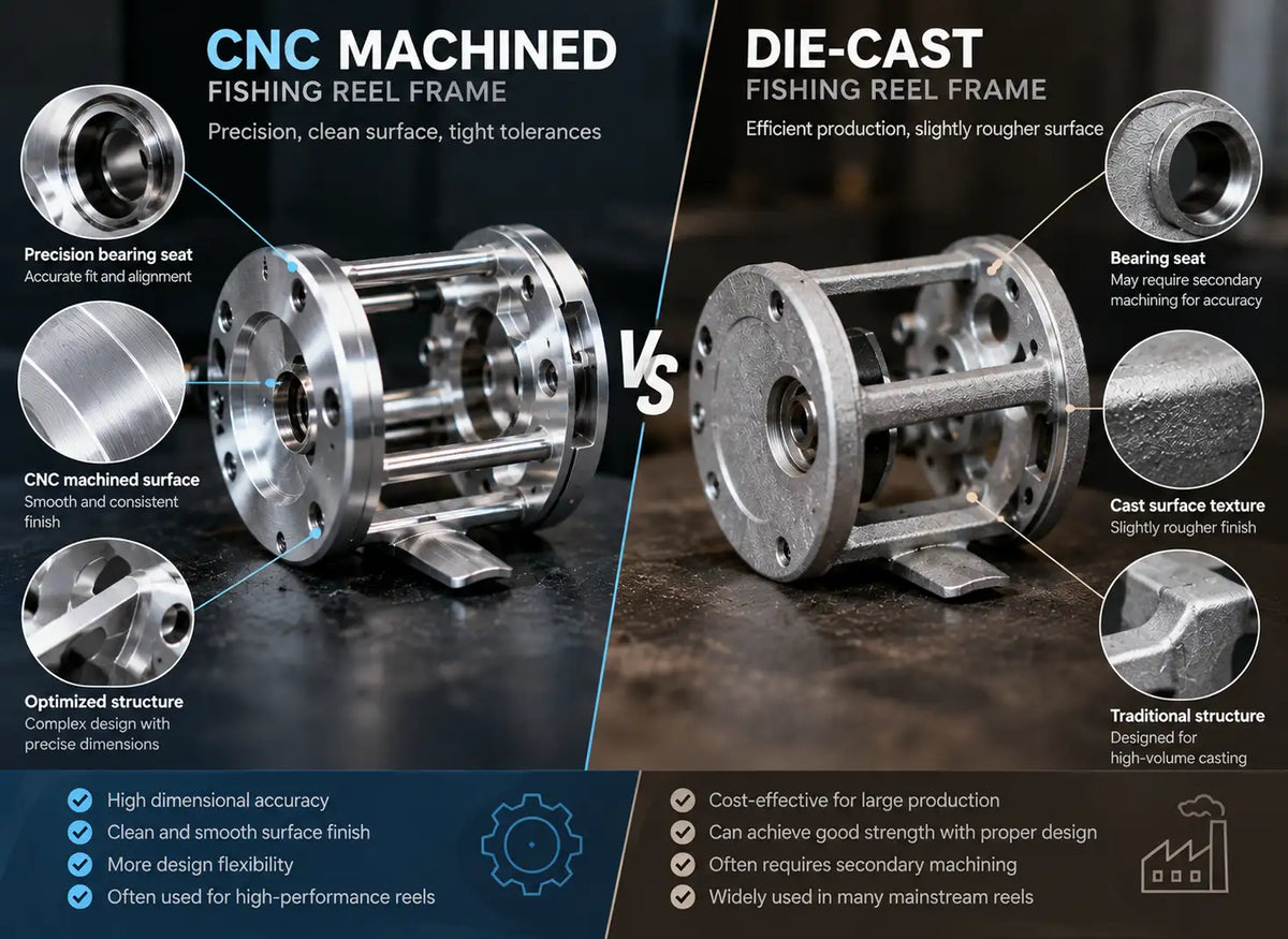 CNC Machined vs Die-Cast Fishing Reels: What Actually Changes?