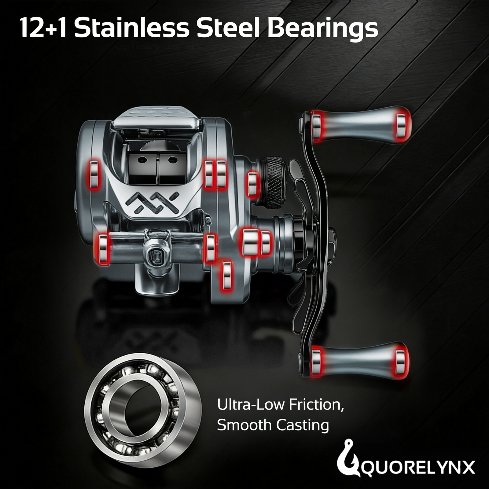 Ultralight Gunmetal Gray Conventional Reel for Precision Fishing