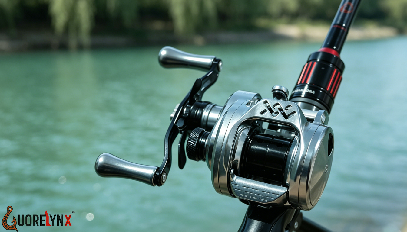 Round baitcasting reel used near open water
